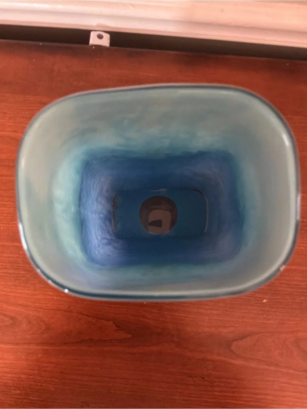 9” Teleflora Contemporary Glass sky Blue  Turquoise Aqua Rectangle vase